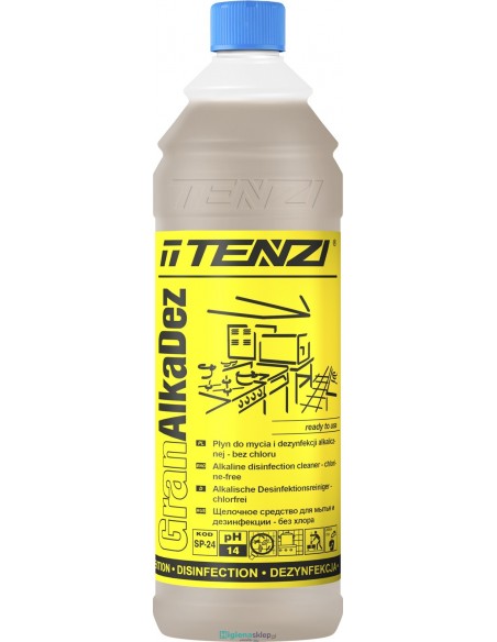TENZI GRAN ALKA DEZ 1LKoncentrat. Mycie i dezynfekcja zasadowa (bez chloru). TENZI GRAN ALKA DEZ 1LKoncentrat. Mycie i dezynfekcja zasadowa (bez chloru).