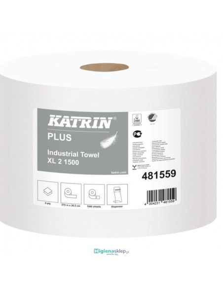 481559 KATRIN PLUS XL 2 1500 Czyściwo papierowe / 2 rolki 481559 KATRIN PLUS XL 2 1500 Czyściwo papierowe / 2 rolki
