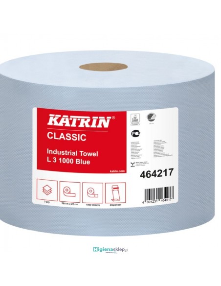 464217 KATRIN CLASSIC L 3 Blue Czyściwo papierowe / 2 rolki
