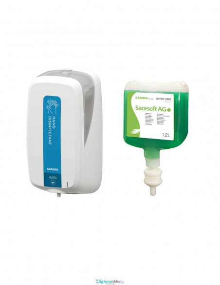 Zestaw dozownik bezdotykowy SARAYA UD-1600 z kompletem 2 wkładów mydła w piance