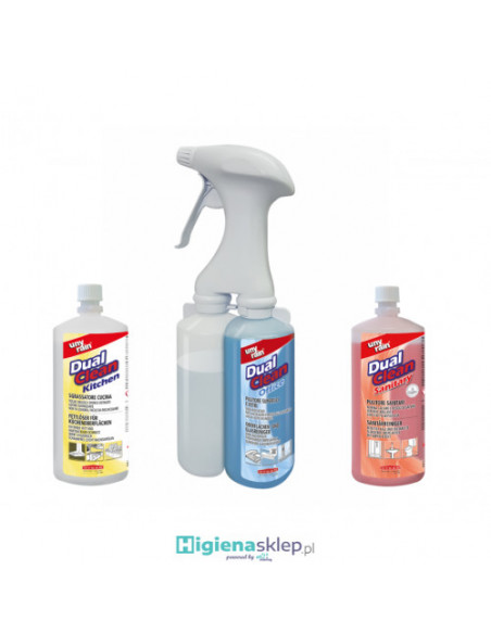 Zestaw czyszczący DUAL CLEAN 3w1 z kompletem 3 wkładów OFFICE, SANITARY & KITCHEN Zestaw czyszczący DUAL CLEAN 3w1 z kompletem 3 wkładów OFFICE, SANITARY & KITCHEN