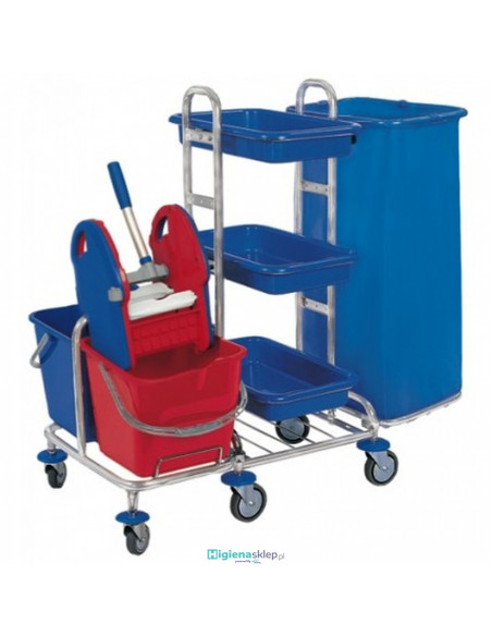 Splast Zestaw sprzątający chromowany, dwuwiadrowy z kuwetami i workiem na śmieci MIN-0003 Splast Zestaw sprzątający chromowany, dwuwiadrowy z kuwetami i workiem na śmieci MIN-0003