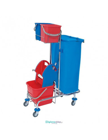 Splast Wózek serwisowy Roll Mop trzywiaderkowy z prasą i workiem na śmieci SER-0009