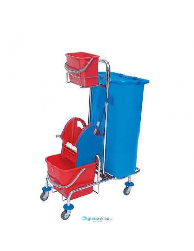 Splast Wózek serwisowy Roll Mop dwuwiaderkowy z prasą i workiem na śmieci SER-0001