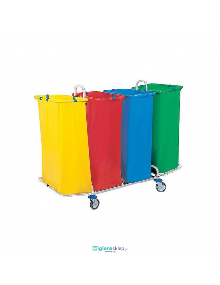 Splast Wózek na odpady czteroworkowy chromowany ODP-0005 Splast Wózek na odpady czteroworkowy chromowany ODP-0005