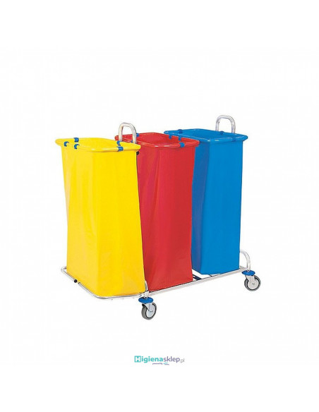 Splast Potrójny wózek na odpady chromowany 3x120L Splast ODP-0004 Splast Potrójny wózek na odpady chromowany 3x120L Splast ODP-0004