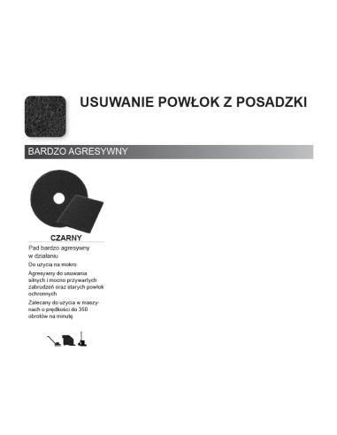 Czarny pad o bardzo agresywnym działaniu