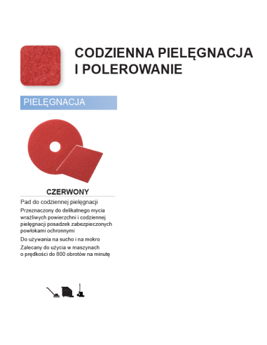 Czerwony pad do codziennej pielęgnacji
