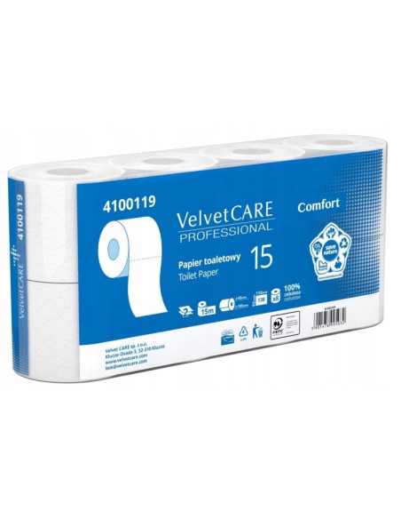 Papier toaletowy Velvet mała rolka celuloza 2W, 15M A8 Papier toaletowy Velvet mała rolka celuloza 2W, 15M A8