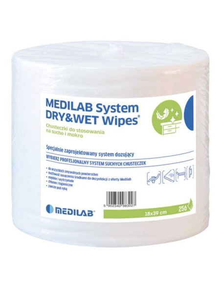 MEDILAB chusteczki DRY&WET Wipes 256 szt. MEDILAB chusteczki DRY&WET Wipes 256 szt.