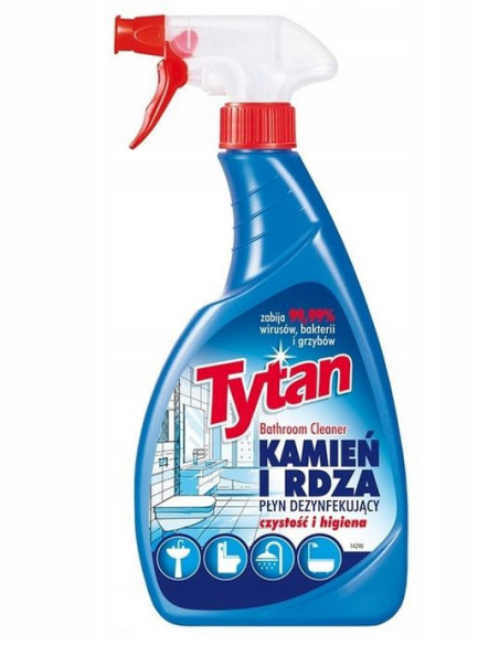 Tytan Płyn do Czyszczenia i Dezynfekcji Łazienki Kamień i Rdza Spray 500ml Tytan Płyn do Czyszczenia i Dezynfekcji Łazienki Kamień i Rdza Spray 500ml
