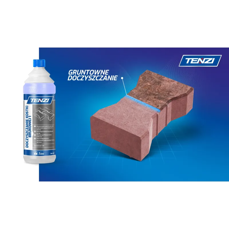 TENZI DOCZYSZCZANIE KOSTKI BRUKOWEJ 1 5L Koncentrat. Gruntowne usuwanie zabrudzeń ropopochodnych.